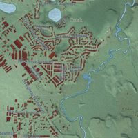Second close-up of the map of Tumwater, Washington print showing more streets and buildings