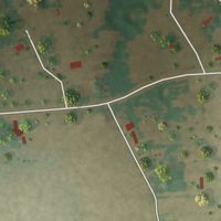 Second close-up of the map of Tunis, Texas print showing more streets and buildings