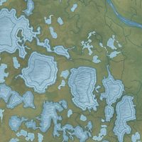 Second close-up of the map of Tuntutuliak, Alaska print showing more streets and buildings