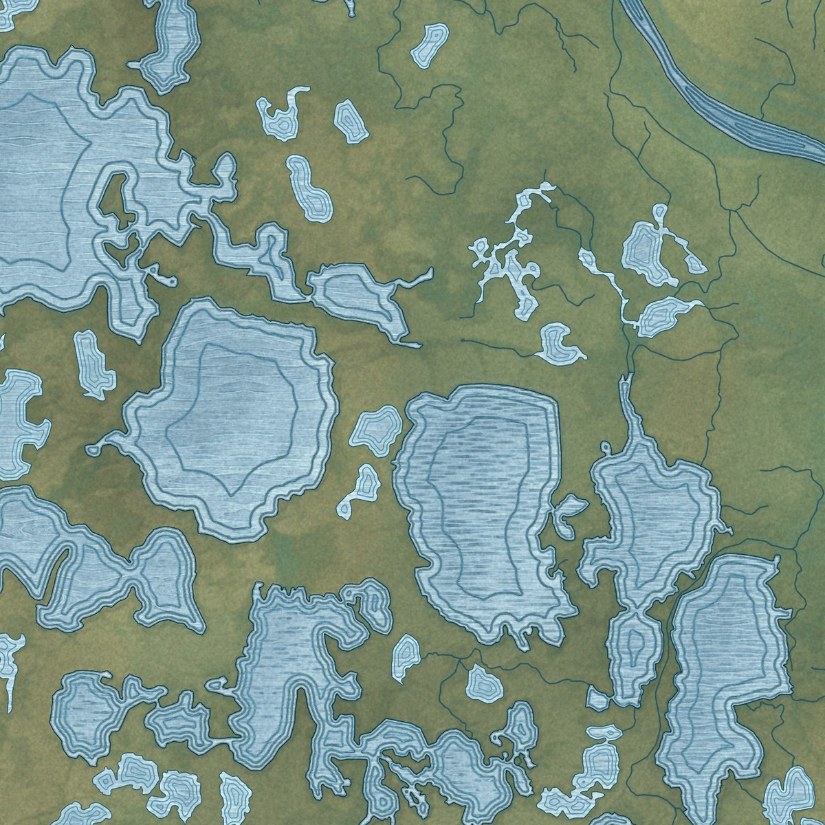 Second close-up of the map of Tuntutuliak, Alaska print showing more streets and buildings