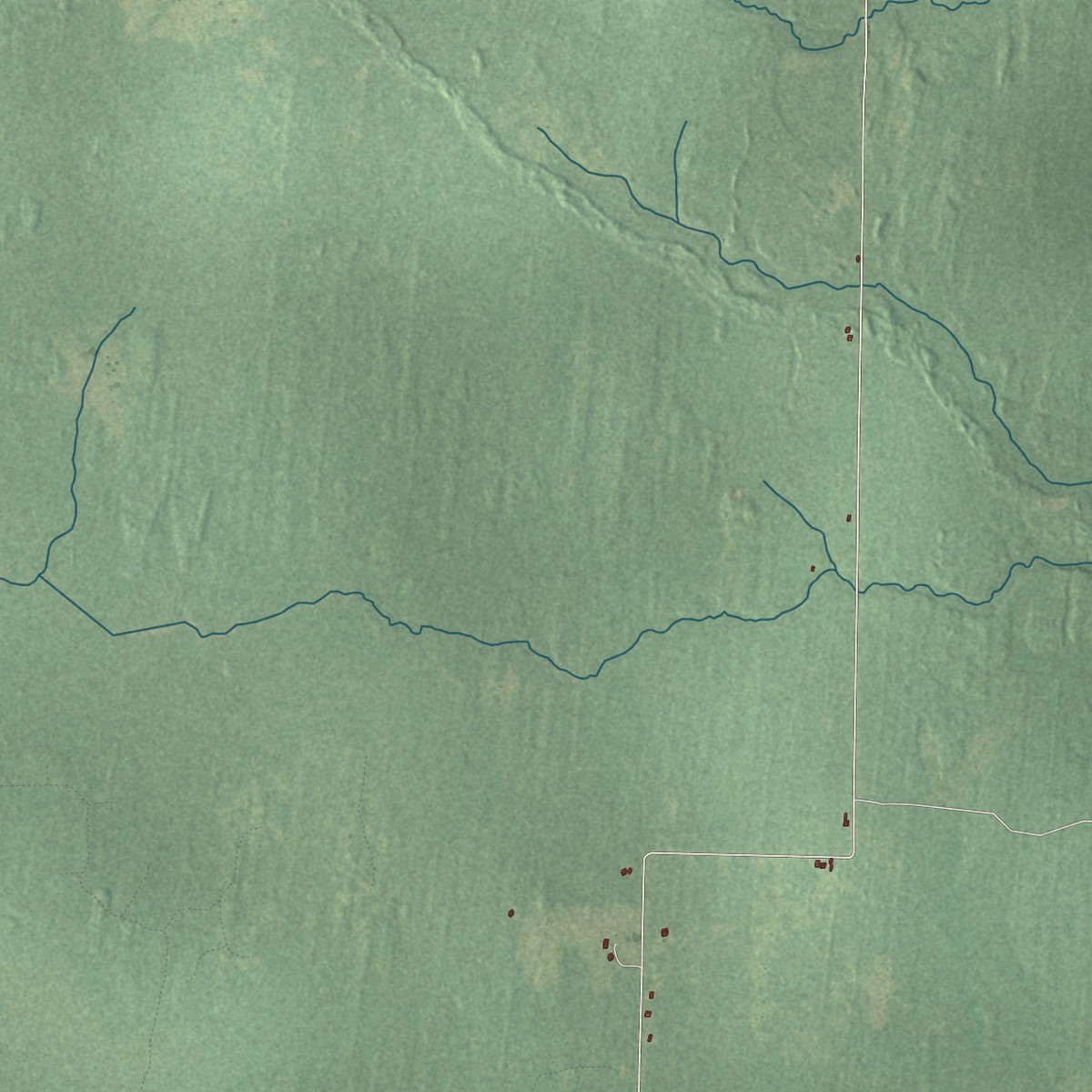 Second close-up of the map of Turin, Michigan print showing more streets and buildings