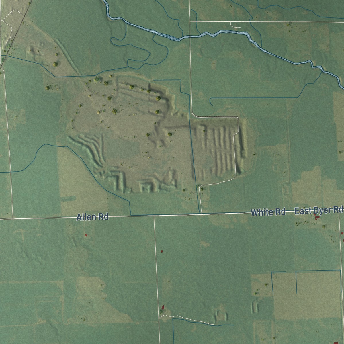 Second close-up of the map of Turner, Arenac County, Michigan print showing more streets and buildings