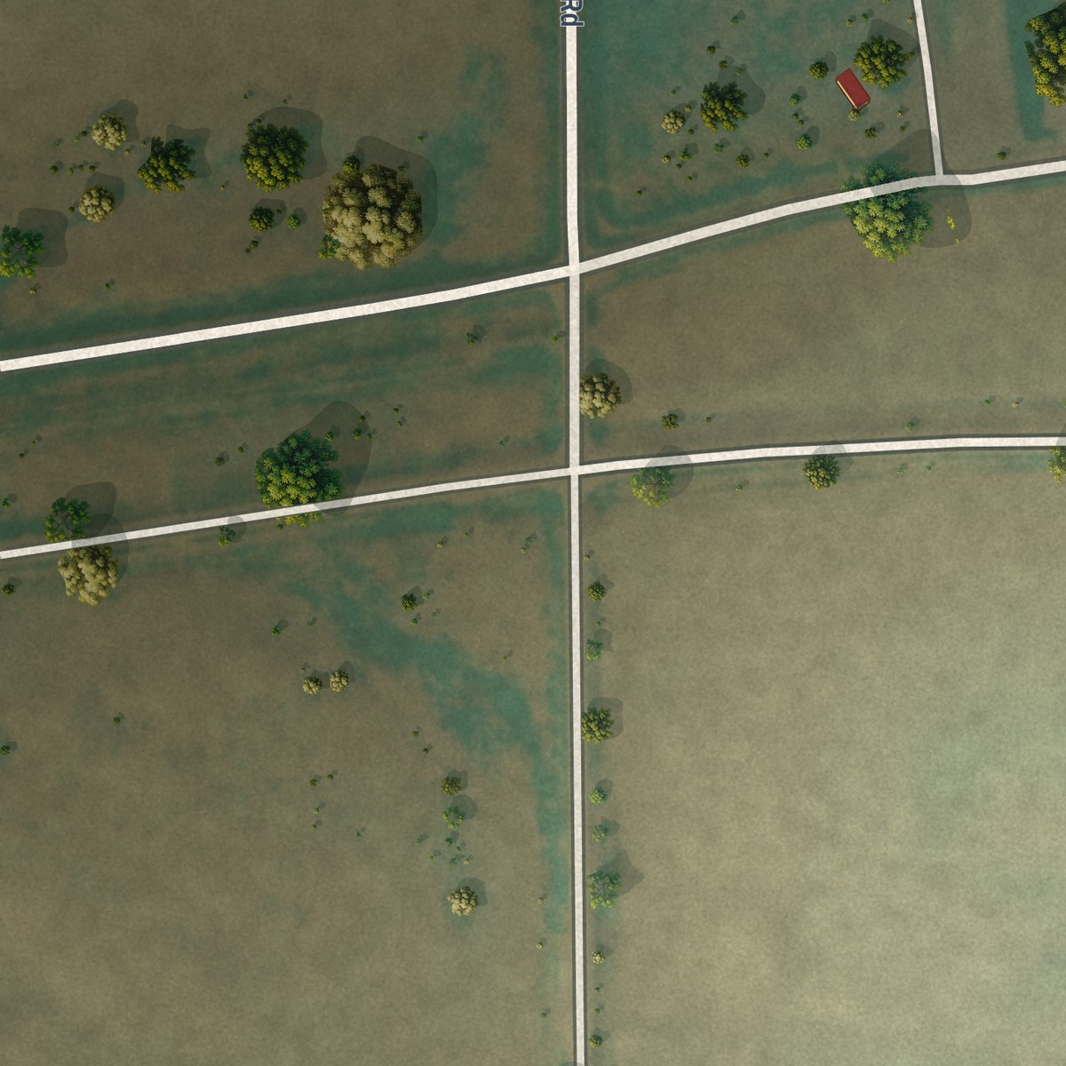 Second close-up of the map of Turner, Montana print showing more streets and buildings