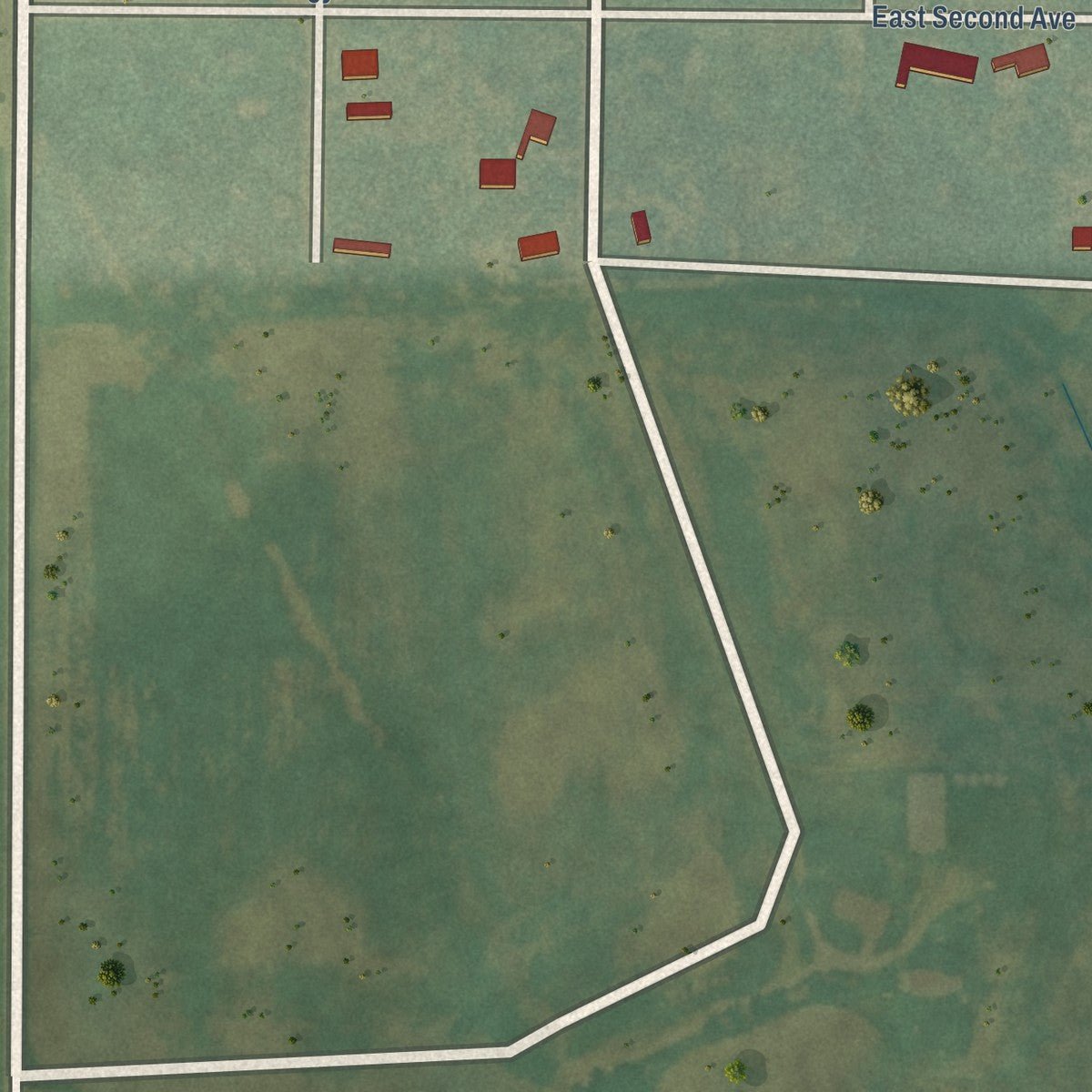 Second close-up of the map of Turon, Kansas print showing more streets and buildings