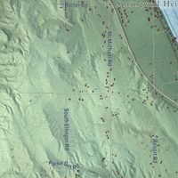 Second close-up of the map of Tuscarora, Michigan print showing more streets and buildings