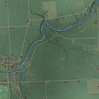 Second close-up of the map of Tuscola, Michigan print showing more streets and buildings