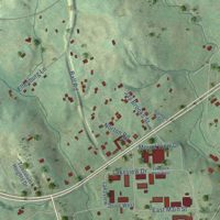 Second close-up of the map of Tusculum, Tennessee print showing more streets and buildings