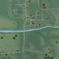 Second close-up of the map of Tuskahoma, Oklahoma print showing more streets and buildings