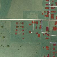Second close-up of the map of Twelve Mile, Indiana print showing more streets and buildings