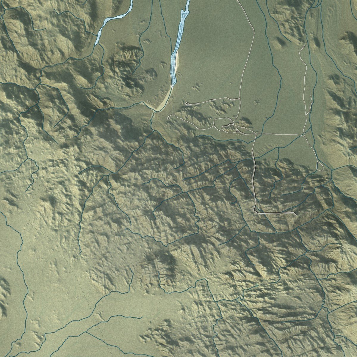 Second close-up of the map of Twentynine Palms, California print showing more streets and buildings