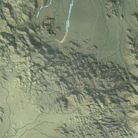 Second close-up of the map of Twentynine Palms, California print showing more streets and buildings