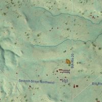 Second close-up of the map of Twin Buttes, North Dakota print showing more streets and buildings