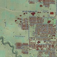 Second close-up of the map of Twin Falls, Idaho print showing more streets and buildings