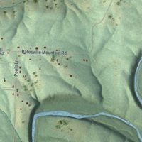 Second close-up of the map of Twin Groves, Arkansas print showing more streets and buildings