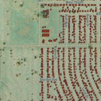 Second close-up of the map of Twin Lakes, Colorado print showing more streets and buildings