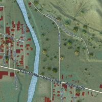 Second close-up of the map of Twisp, Washington print showing more streets and buildings