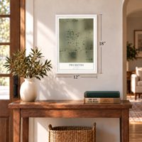 Two Buttes, Colorado map, 12 x 18 inch print in a white frame in an entryway