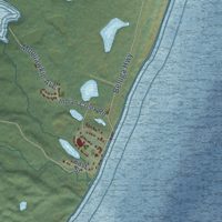 Second close-up of the map of Tyonek, Alaska print showing more streets and buildings