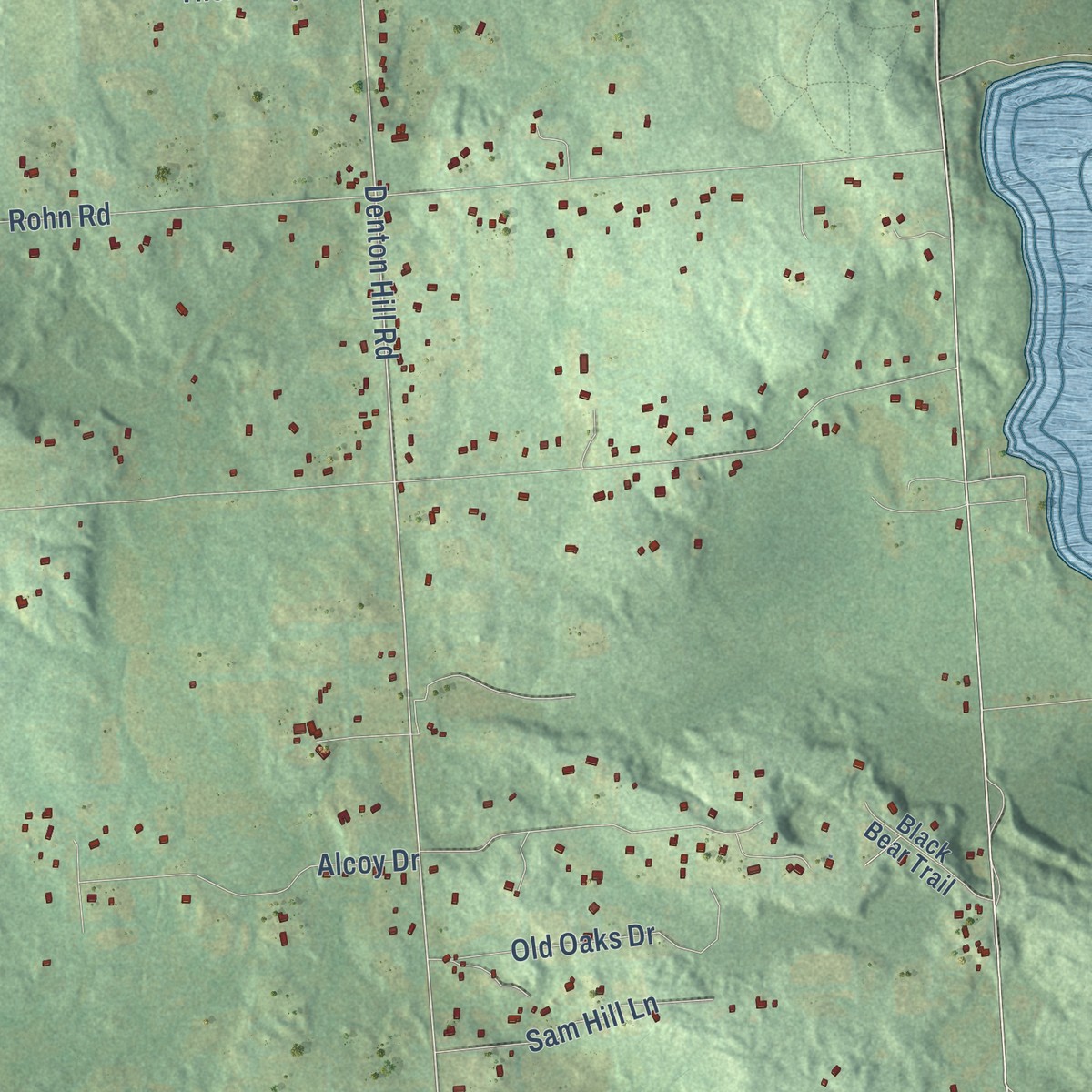 Second close-up of the map of Tyrone, Livingston County, Michigan print showing more streets and buildings