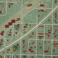Second close-up of the map of Tyrone, Oklahoma print showing more streets and buildings