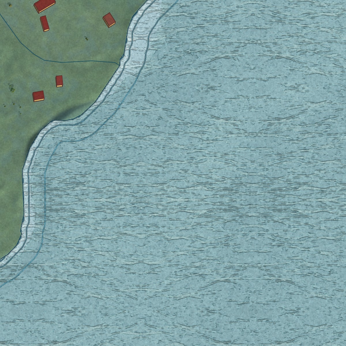 Second close-up of the map of Ualapue, Hawaii print showing more streets and buildings
