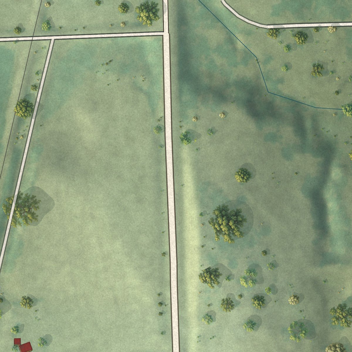 Second close-up of the map of Uehling, Nebraska print showing more streets and buildings