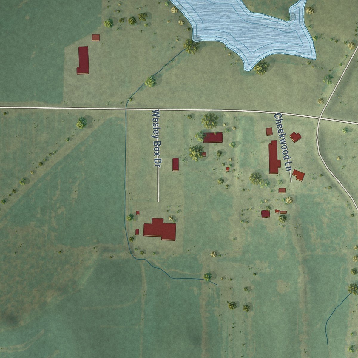 Second close-up of the map of Ullin, Illinois print showing more streets and buildings