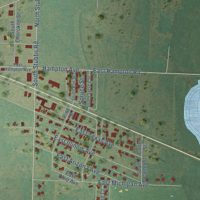 Second close-up of the map of Ulysses, Kansas print showing more streets and buildings