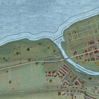 Second close-up of the map of Umatilla, Oregon print showing more streets and buildings