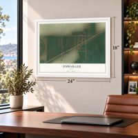 Umbarger, Texas map, 18 x 24 inch print in a white frame in a home office