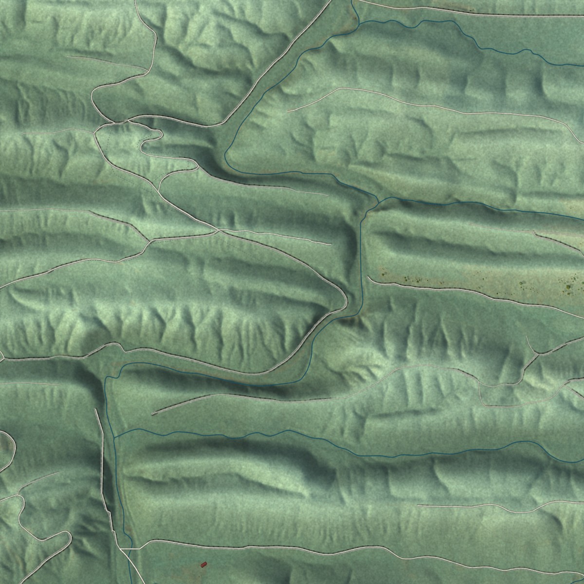 Second close-up of the map of Umpire, Arkansas print showing more streets and buildings
