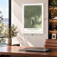 Unadilla Forks, New York map, 18 x 24 inch print in a white frame in a home office