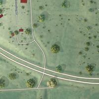 Second close-up of the map of Unadilla, Nebraska print showing more streets and buildings
