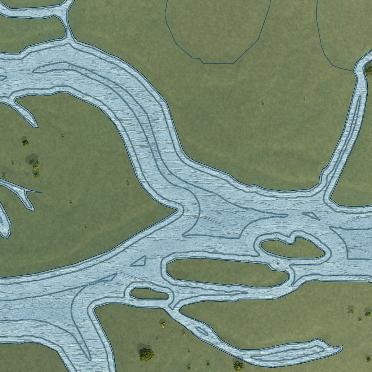 Second close-up of the map of Unalakleet, Alaska print showing more streets and buildings