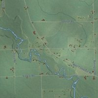 Second close-up of the map of Union, Branch County, Michigan print showing more streets and buildings