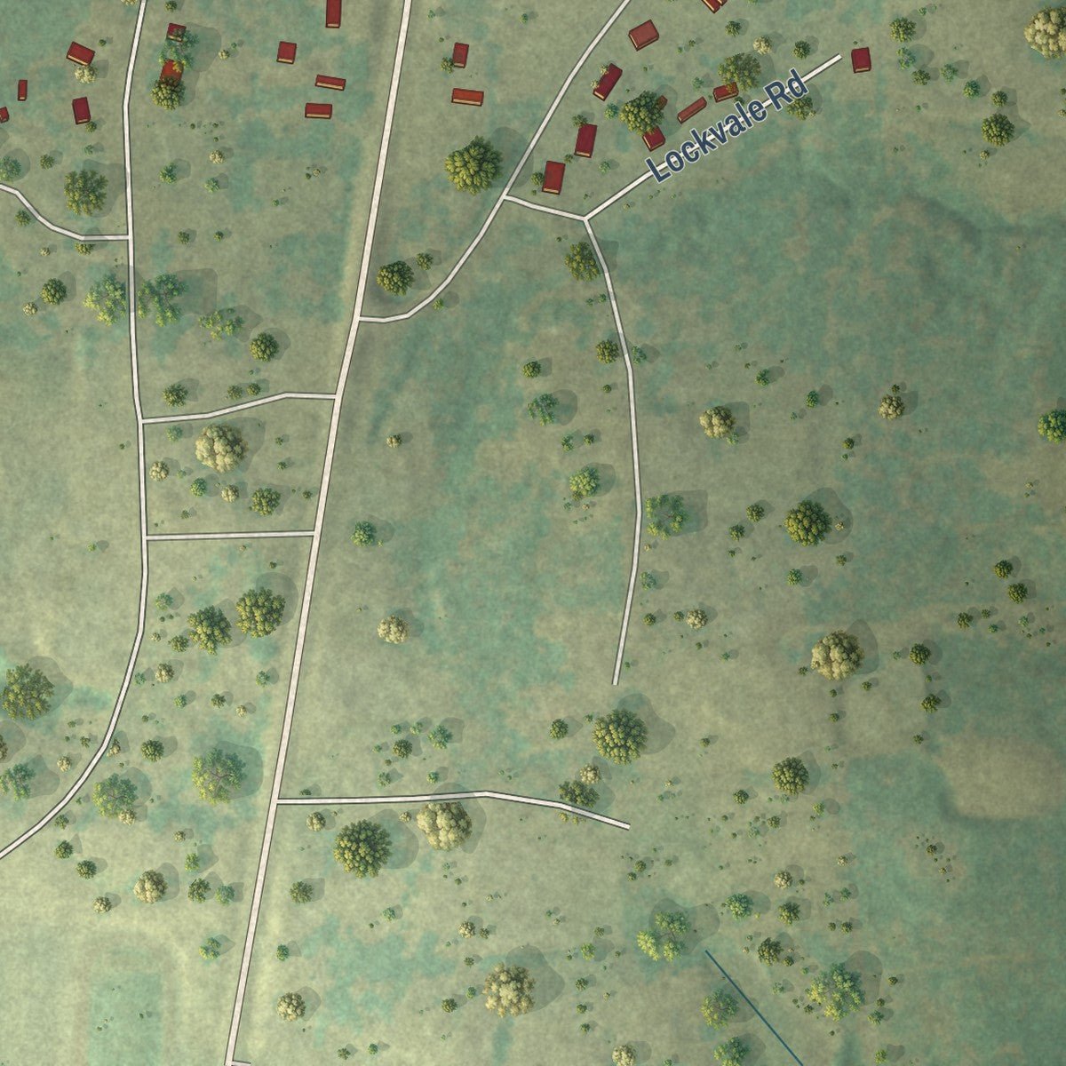Second close-up of the map of Union Grove, Texas print showing more streets and buildings