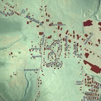 Second close-up of the map of Union, Lawrence County, Pennsylvania print showing more streets and buildings