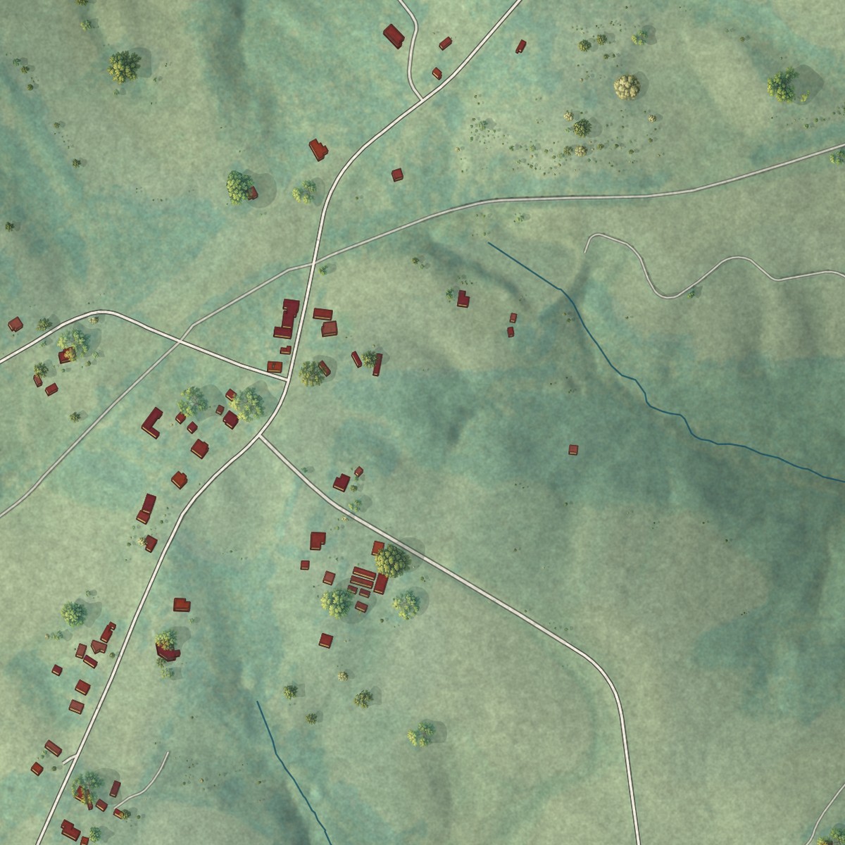 Second close-up of the map of Union Level, Virginia print showing more streets and buildings
