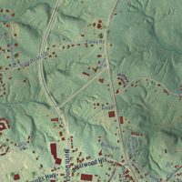 Second close-up of the map of Union, South Carolina print showing more streets and buildings