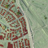 Second close-up of the map of Union Square, Massachusetts print showing more streets and buildings