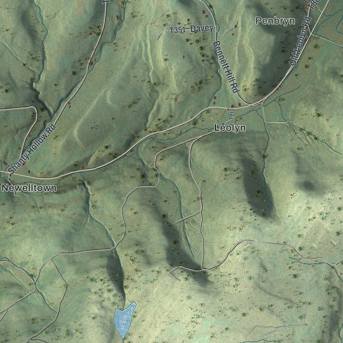 Second close-up of the map of Union, Tioga County, Pennsylvania print showing more streets and buildings