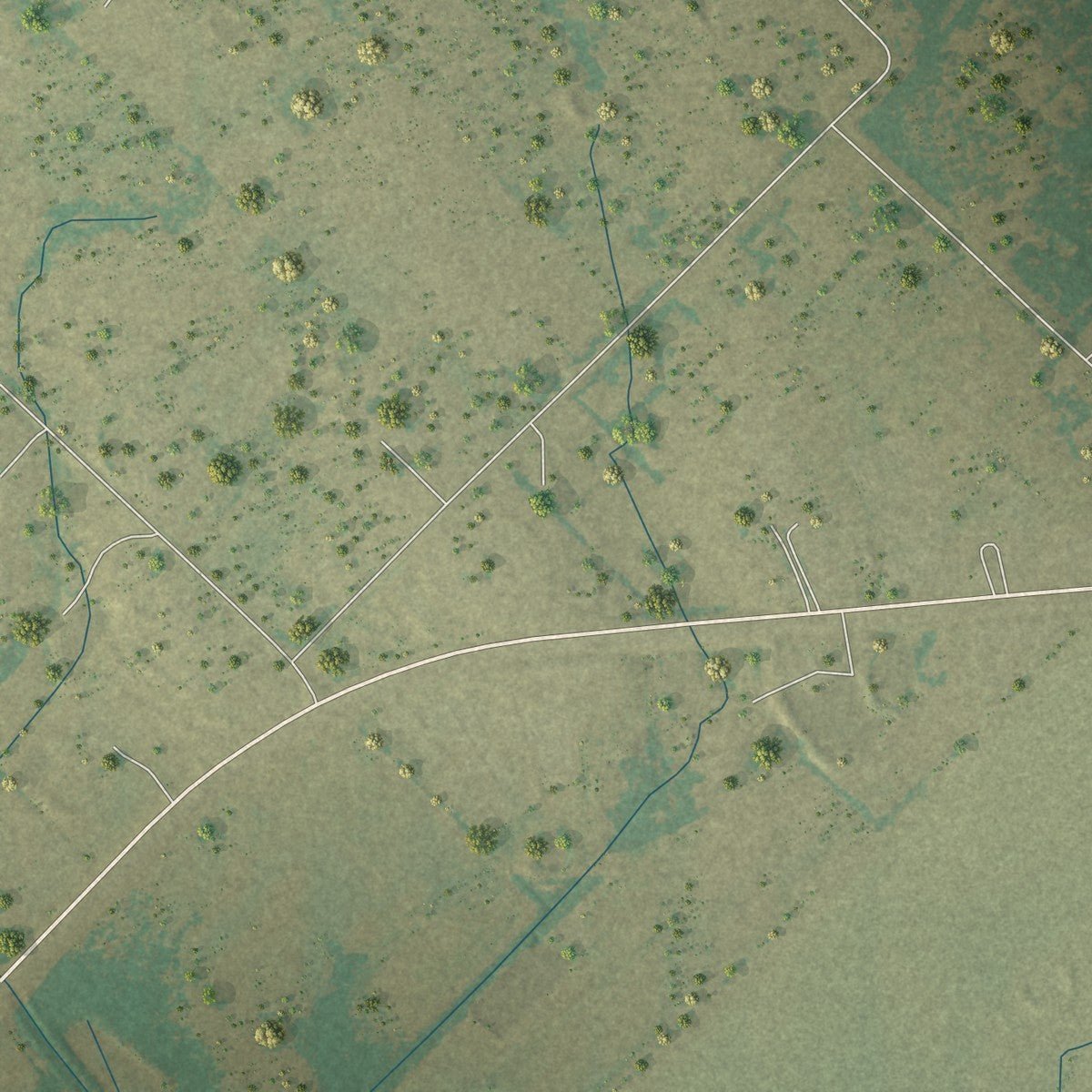Second close-up of the map of Union Valley, Texas print showing more streets and buildings