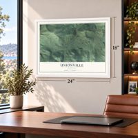 Unionville, Montana map, 18 x 24 inch print in a white frame in a home office
