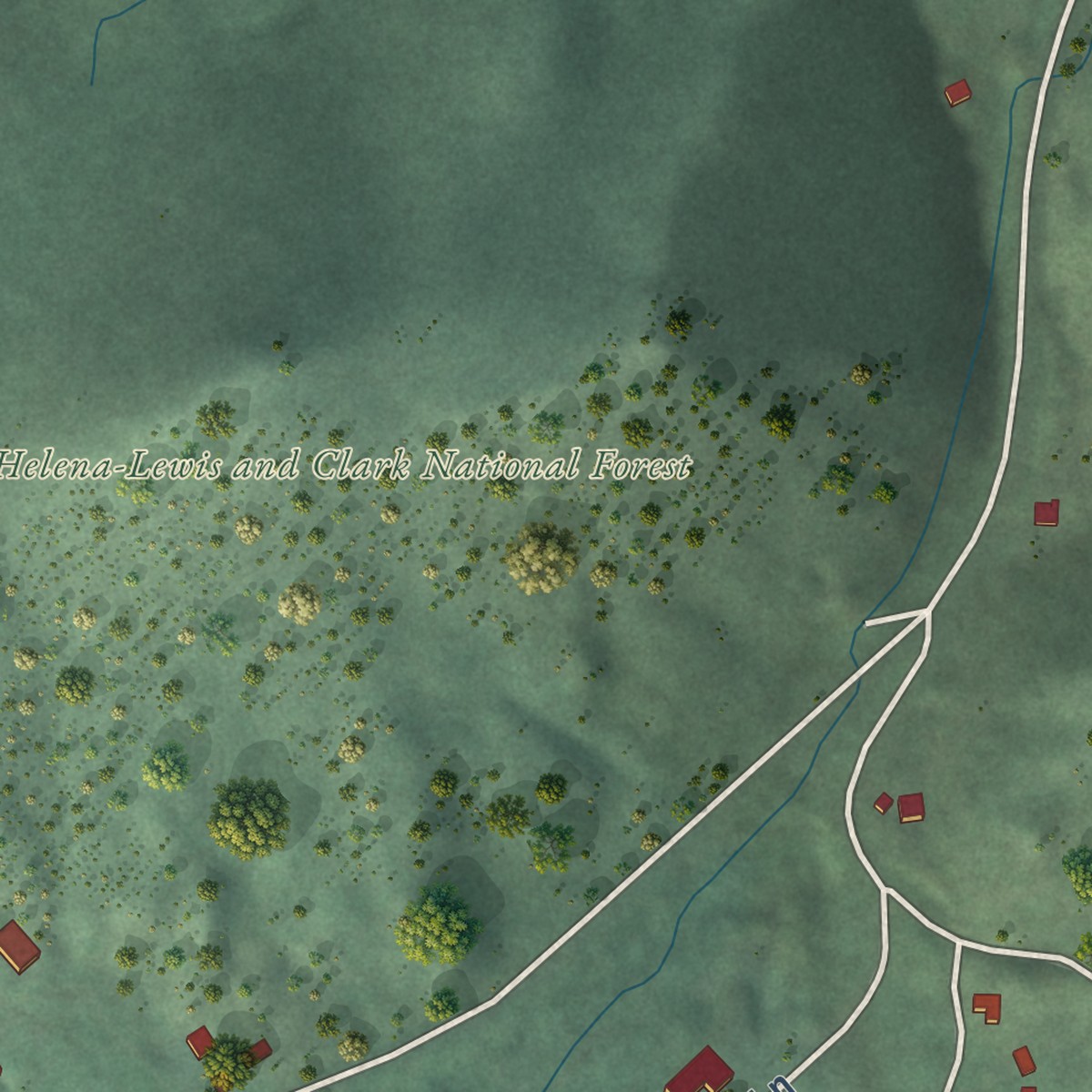 Second close-up of the map of Unionville, Montana print showing more streets and buildings