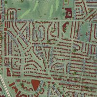 Second close-up of the map of University City, Missouri print showing more streets and buildings