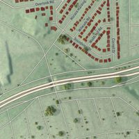 Second close-up of the map of University Gardens, New York print showing more streets and buildings