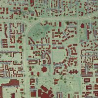 Second close-up of the map of University, Hillsborough County, Florida print showing more streets and buildings