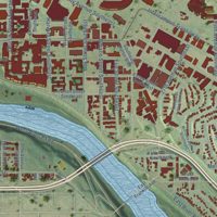Second close-up of the map of University, Minnesota print showing more streets and buildings
