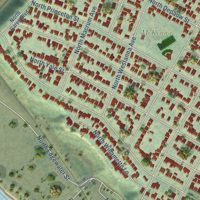 Second close-up of the map of University Park, Oregon print showing more streets and buildings