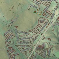 Second close-up of the map of Upper Allen, Pennsylvania print showing more streets and buildings